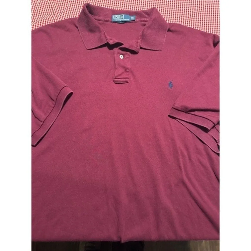Polo Ralph Lauren Mens 2XLT Tall Burgundy Short Sleeve Classic Fit Polo Shirt